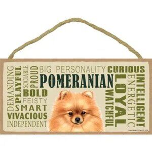Pomeranian Dog Breed Wood Plaque Sign 8 5" x 10"  Gift